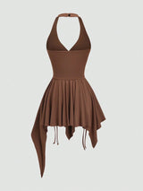 Robe courte asymétrique femme style punk vintage