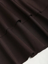 Robe mini évasée marron à encolure licou