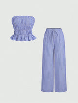 Ensemble décontracté bleu azur