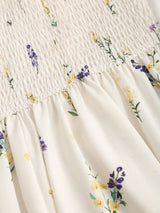 Robe mini évasée à volants et nœud