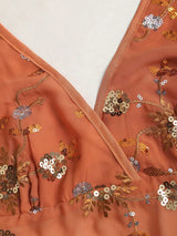 Top de plage bohème dos nu en tissu perlé