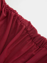 Robe Mini en Maille Drapée à Col Rond Nouée et Plissée