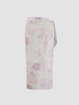 Ensemble bikini triangle noué col halter avec sarong floral assorti