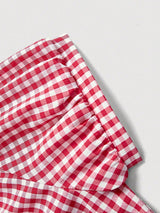 Blouse manches courtes plissée vintage