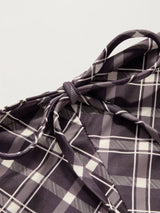 Ensemble bikini triangle à col halter vichy avec short et écharpe