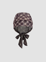 Ensemble bikini triangle à col halter vichy avec short et écharpe