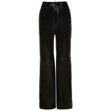 Wide Leg Leather Pants