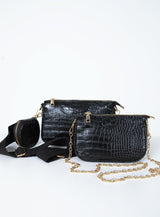 Harvey Croc Multi Pocket Bag Black