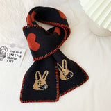 Rabbit Short Warm Wool Knitted Scarf