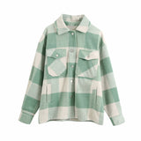 Ladies casual plaid shirt jacket