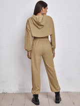 Sports Drawstring Hoodie Loose Three-Piece Suit