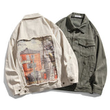 Retro patch loose jacket