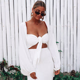 Sexy Backless Square Collar Blouse