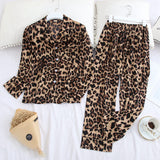 Long Sleeve Simple Lapel Home Pajamas