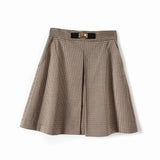Autumn Winter A Line Houndstooth Skirt