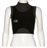 Printed stitching contrast sports vest