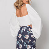 Sexy Backless Square Collar Blouse