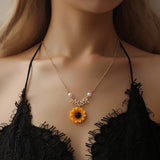 Pearl Sun Flower Necklace