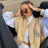 Loose Casual Baseball Beige Jacket
