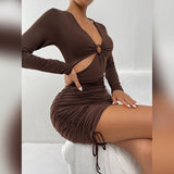 Sexy V-neck Long-sleeved Dress