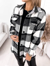 Long-sleeved Shirt Collar Woolen Jacket