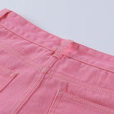 High Waist Ripped Straight Wide Leg Jeans