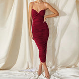 Sexy halter long slim suspender dress