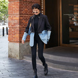 Denim Stitching Blazer