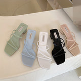 Thin belt thick heel female sandals