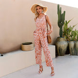 Short Blouse Wide Leg Pants Two-Piece Suit