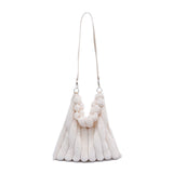 Contrast Plush Large Capacity Shoulder Bag