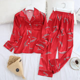 Long Sleeve Simple Lapel Home Pajamas