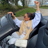 Loose Casual Baseball Beige Jacket