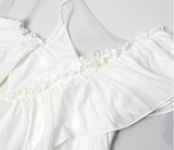 Sling ruffled off-shoulder slim dress