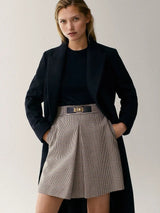 Autumn Winter A Line Houndstooth Skirt