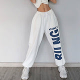 Thin Loose-fitting Letter Guard Pants