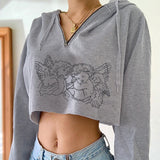 ong-sleeved short top women