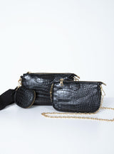 Harvey Croc Multi Pocket Bag Black