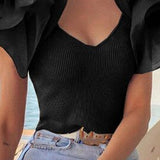 Summer Lady Lace Sleeve Pit Strip Top