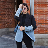 Denim Stitching Blazer