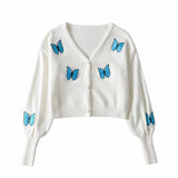 Butterfly Knitted Cardigan Two Piece Set