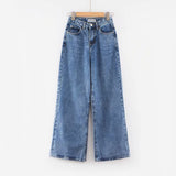 Mopping Wide-leg Denim Trousers