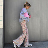 Slim Temperament High Waist Corrugated Flared Pants