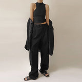 Loose Drape Commuter Simple Pants