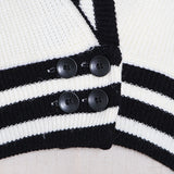 College Style Cardigan Black And White