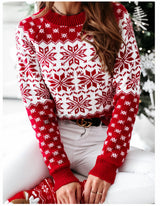 Knitted Loose Christmas Long-sleeved Round Neck Sweater