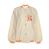 Loose Stand-collar Lamb Velvet Jacket