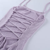 Sexy Big Backless Strappy Sling Long Sweater Dress