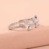 Zircon Tree Branch Adjustable Brass Ring