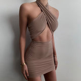 cross halter dress halter